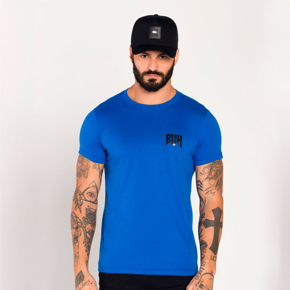 Camiseta Buh Logo Slim Azul Céu