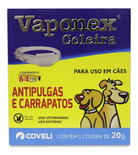 Coleira Antipulgas E Carrapatos - Vaponex 64 Cm.