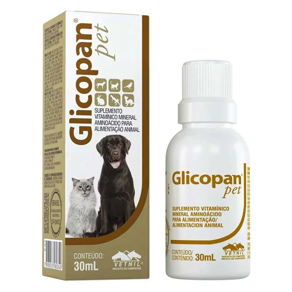 Glicopan Pet Suplemento Vitamínico Mineral Aminoácido 30ml