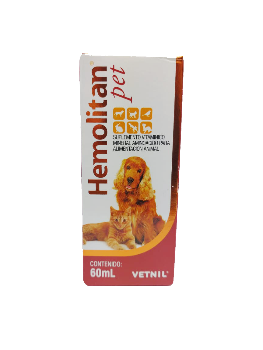 Hemolitan Pet Suplemento Vitamínico Mineral P/ Animais 60ml