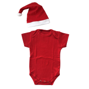 Kit Natal - Body vermelho + Gorro de Papai Noel
