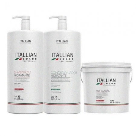 Kit Shampoo 2,5L + Condicionador 2,5L + Hidratação 2kg - Itallian hairtech