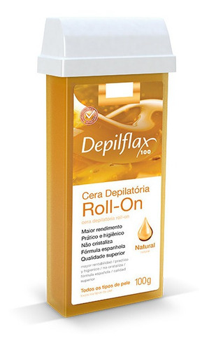 Depilflax Roll On Cera Depilatória Natural Mel Rollon 100gr