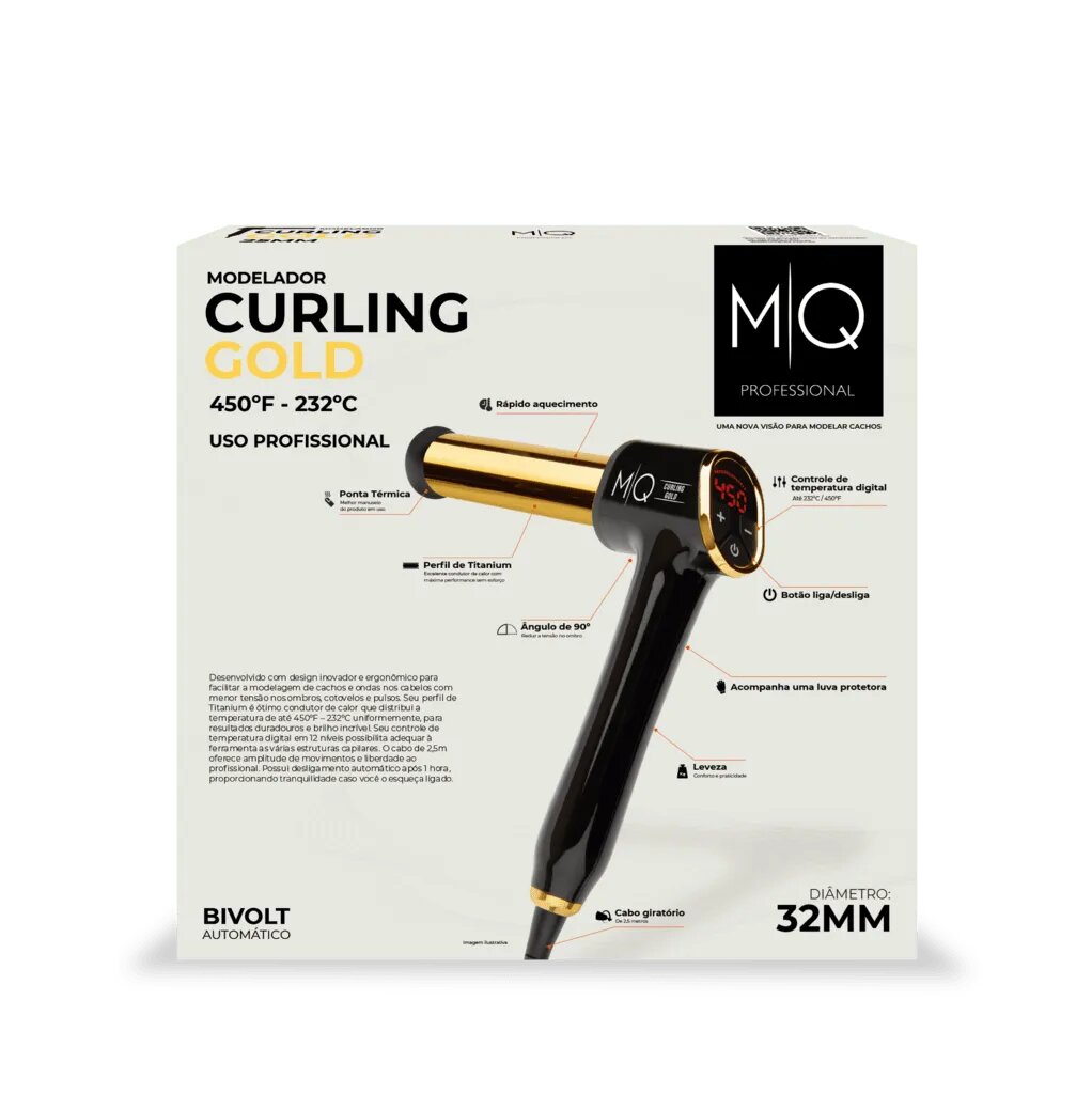 Modelador de Cachos Curling Gold Bivolt - MQ Professional