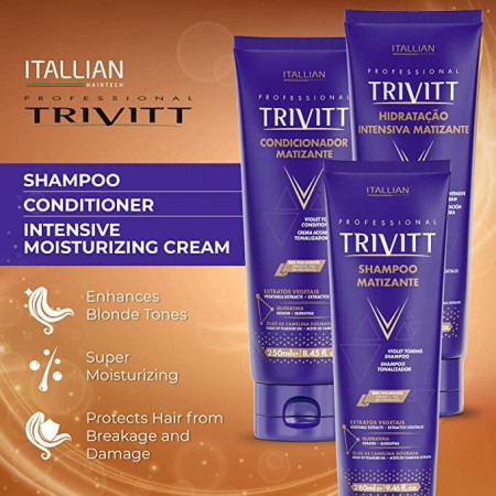 Trivitt Kit Home Care Blonde Matizante (3pc) - Itallian Hairtech