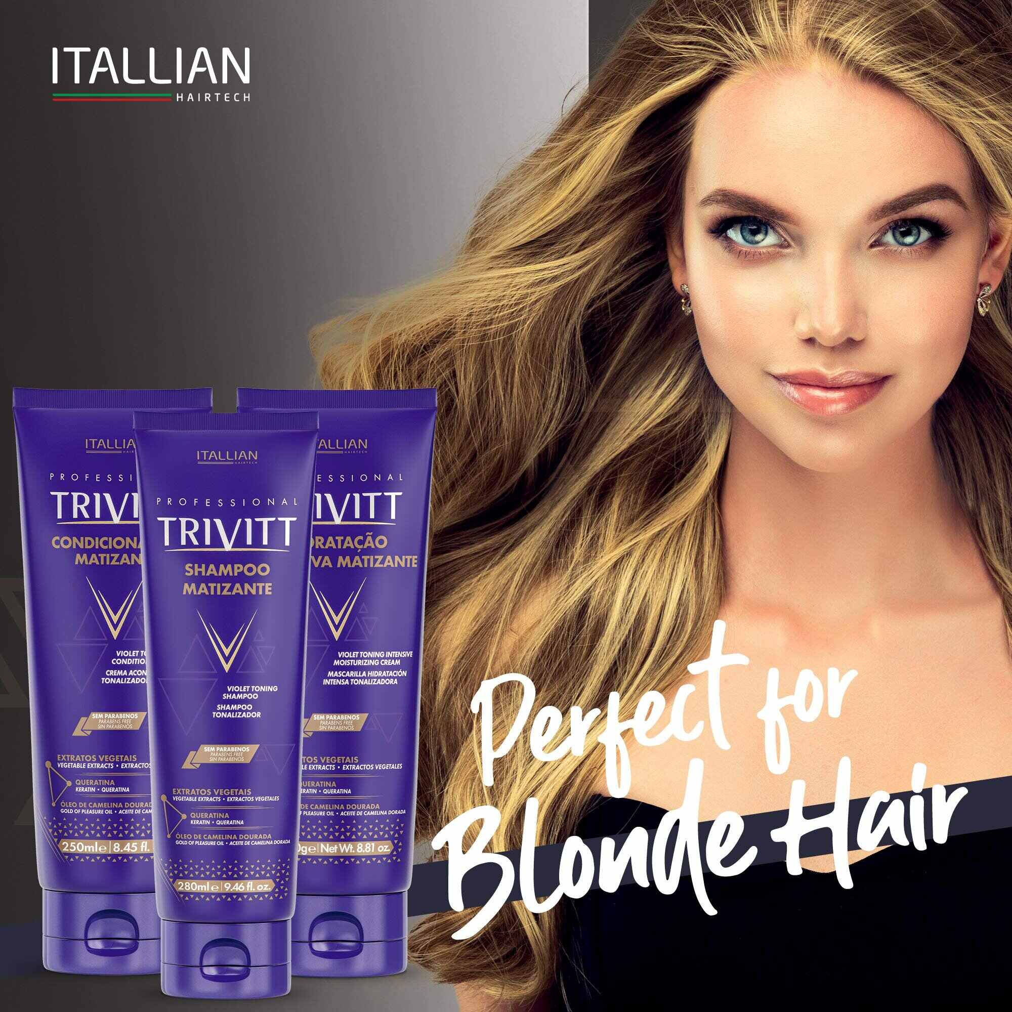 Trivitt Kit Home Care Blonde Matizante (3pc) - Itallian Hairtech