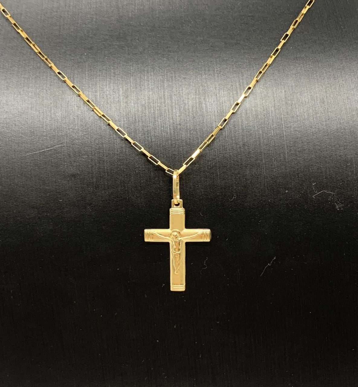 Pingente Ouro 18k Crucifixo Fosco Jjoias Premium