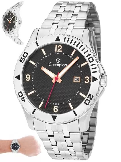 Relógio Y Champion Prata Jjoias Premium
