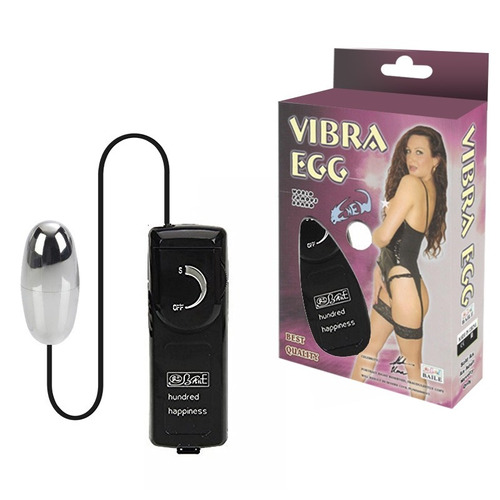 Vibrador Egg Multivelocidades e Controle com Fio - Vibra Egg - Preto com Prata