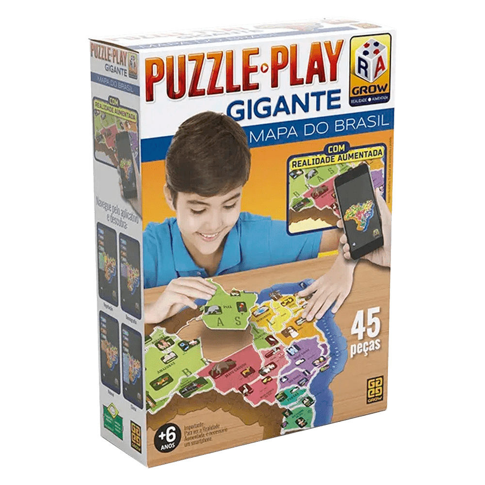 Puzzle Play Gigante Mapa Do Brasil 45 peças - GROW