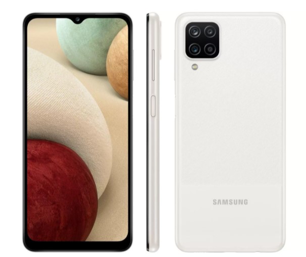 Smartphone Samsung Galaxy A12 64GB Branco 4G - Octa-Core 4GB RAM 6,5 Câm. Quádrupla + Selfie 8MP BRANCO