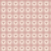 FABRICART - Mini Corações Quadriculados Rosé - Basics Country - 25cm X 150cm - Tecido Tricoline