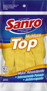 Luva de Latex Top amarela M Sanro