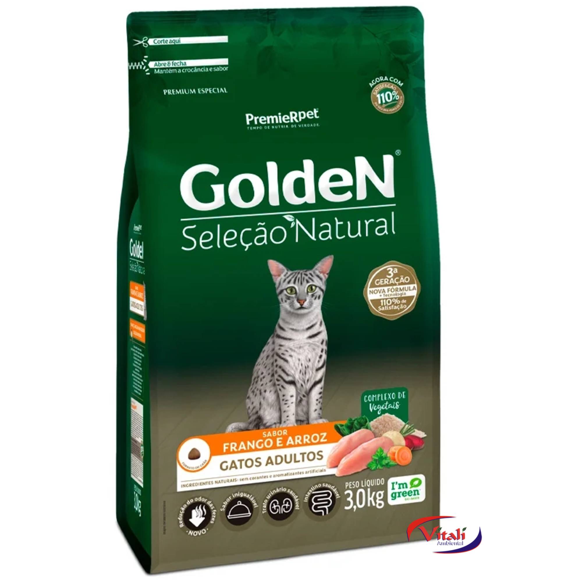 Golden Gatos Seleção Natural Frango 3kg