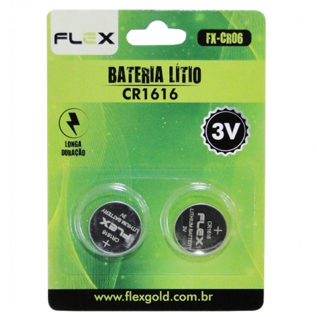 Pilha Bateria CR 1616 de Litio cartela c/2 unid Flex