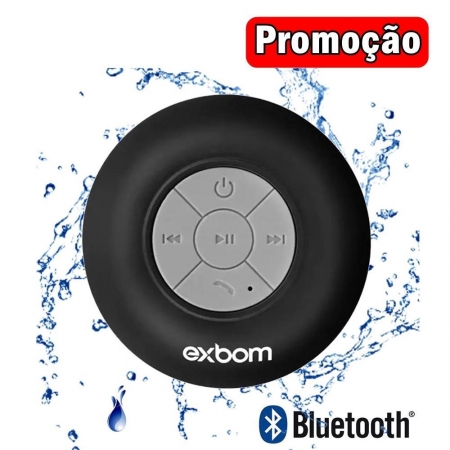 Caixa de Som Bluetooth 3.0 3W Preto c/ Ventosa Prova d'agua*
