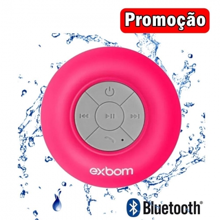 Caixa de Som Bluetooth 3.0 3W Rosa c/ Ventosa Prova d'agua*