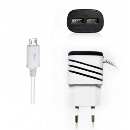 Carregador de Tomada Micro USB 3.1A com 2 USB###