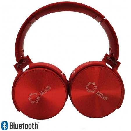 Fone Bluetooth 5.0 P2/FM Headphone Headset FN10 Vermelho Lotus