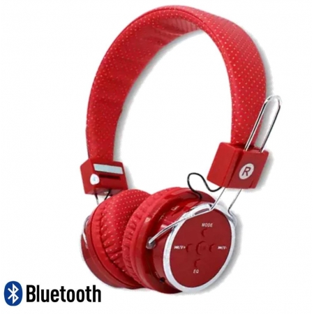 Fone Bluetooth 5.0 P2/FM Headphone Headset KP-367 Vermelho Knup*