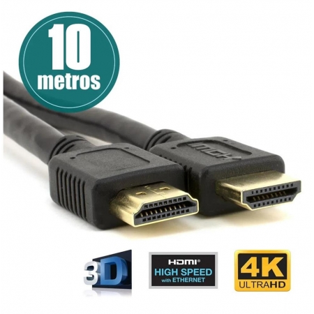 HDMI Cabo 10 metros 2.0 4K Ultra HD 1080 3D 19 Pinos 18Gbps