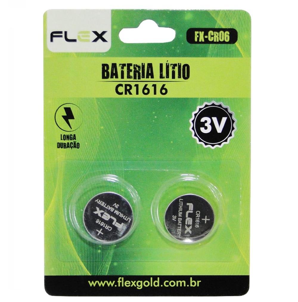 Pilha Bateria CR 1616 de Litio cartela c/2 unid Flex