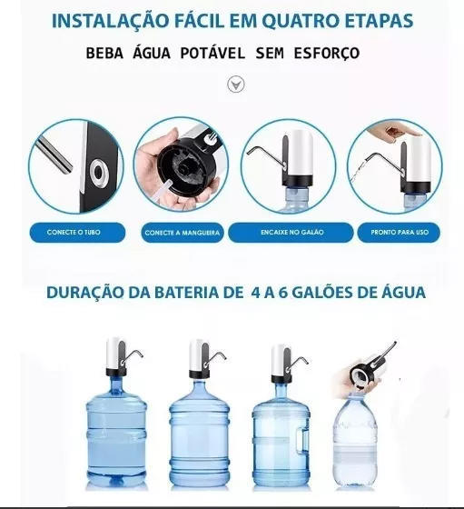 Bebedouro Bomba Eletrica P/ Galao Agua Recarregavel