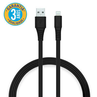Cabo USB Lightning 1,2m PVC Flexivel Flat I2GO*