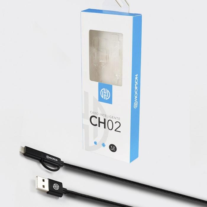 Cabo USB para iPhone 5/6/7 e USB Micro 2X1 1,20m