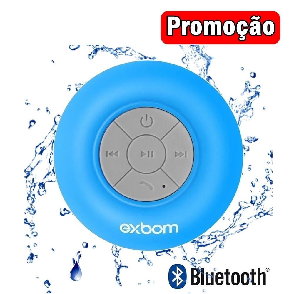 Caixa de Som Bluetooth 3.0 3W Azul c/ Ventosa Prova d'agua*