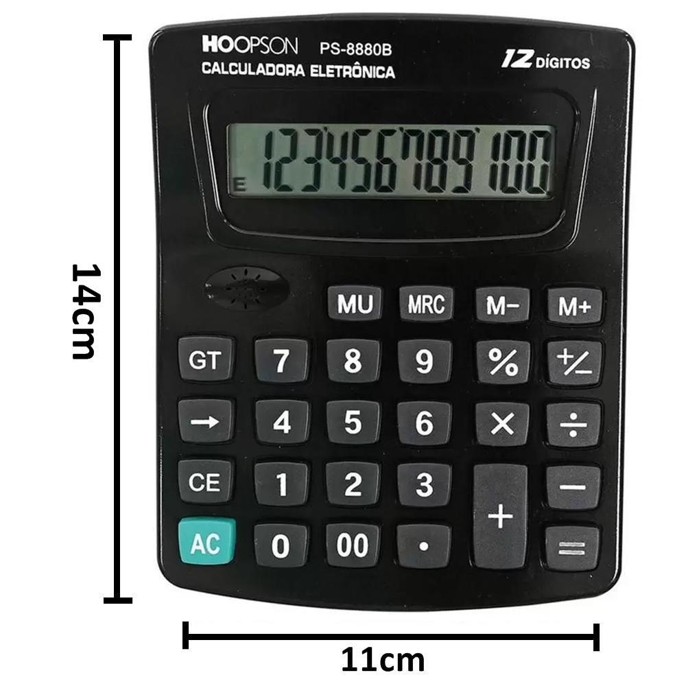 Calculadora de Mesa 12 Digitos PS-8880B Hoopson