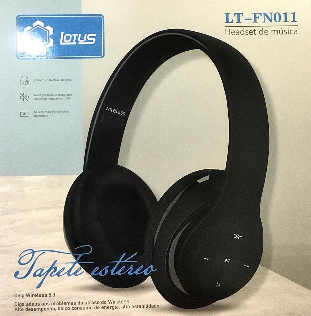 Fone Bluetooth 5.0 P2/FM Headphone Headset FN11 CINZA Lotus