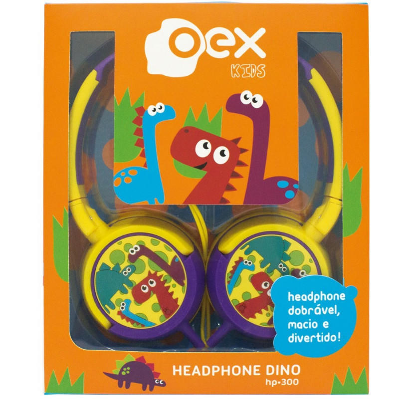 Fone De Ouvido Headphone Dino Infantil OEX HP300*