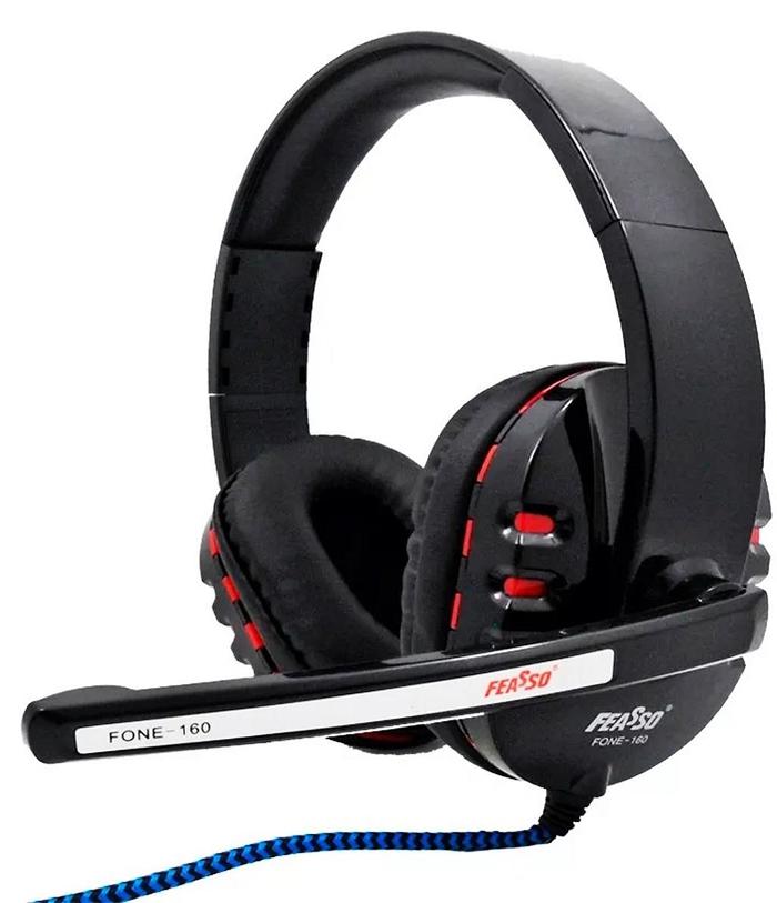 Headphone Headset Gamer P2 c/ Microfone cabo 2,20m Feasso