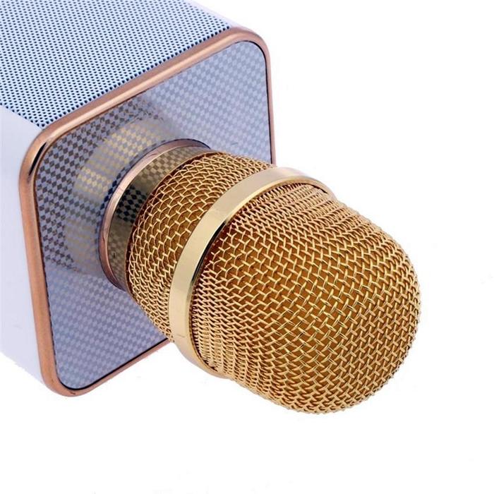 Microfone Karaoke Voice Bluetooth Dourado 6W MK100 OEX