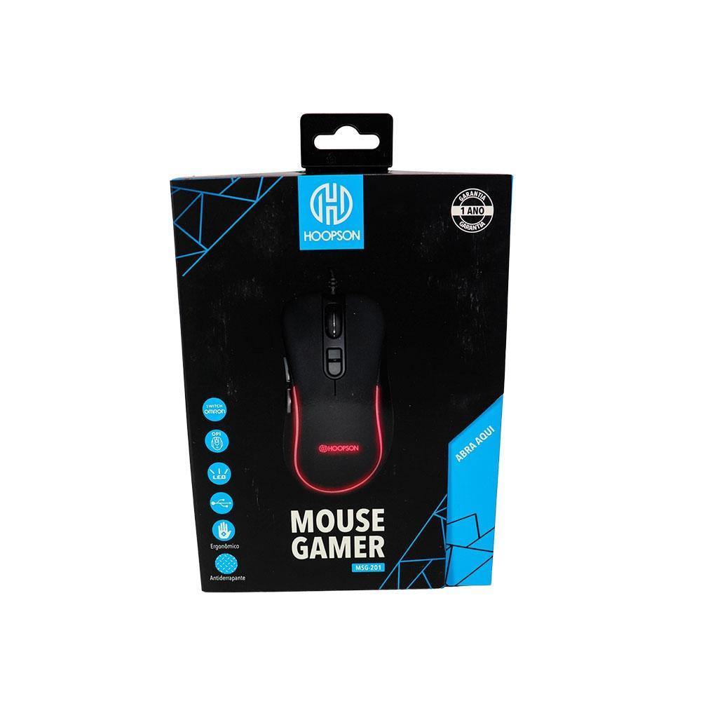 Mouse Gamer USB 3600dpi 7 Botoes RGB Hoopson MSG-201