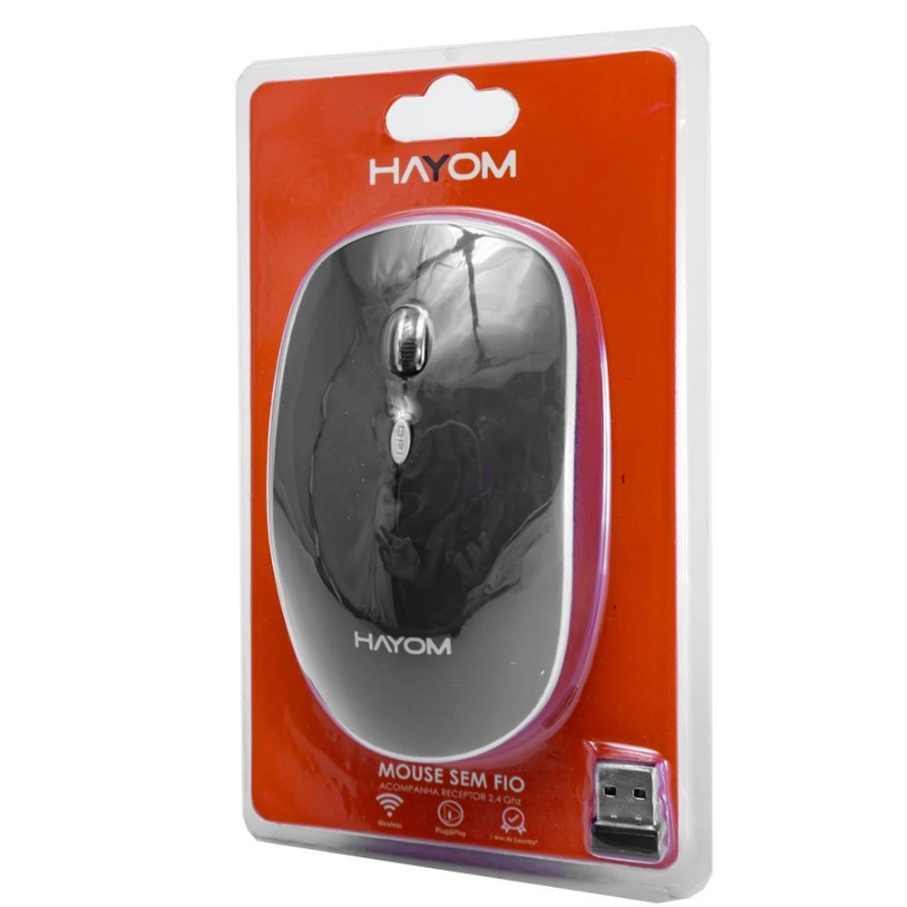 Mouse Optico Sem Fio Wireless 1600DPI Hayom 2.4g MU2913