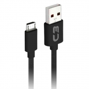 Cabo Micro USB para USB - 2 Metros - Preto - C3Tech CB-M21BK C3PLUS
