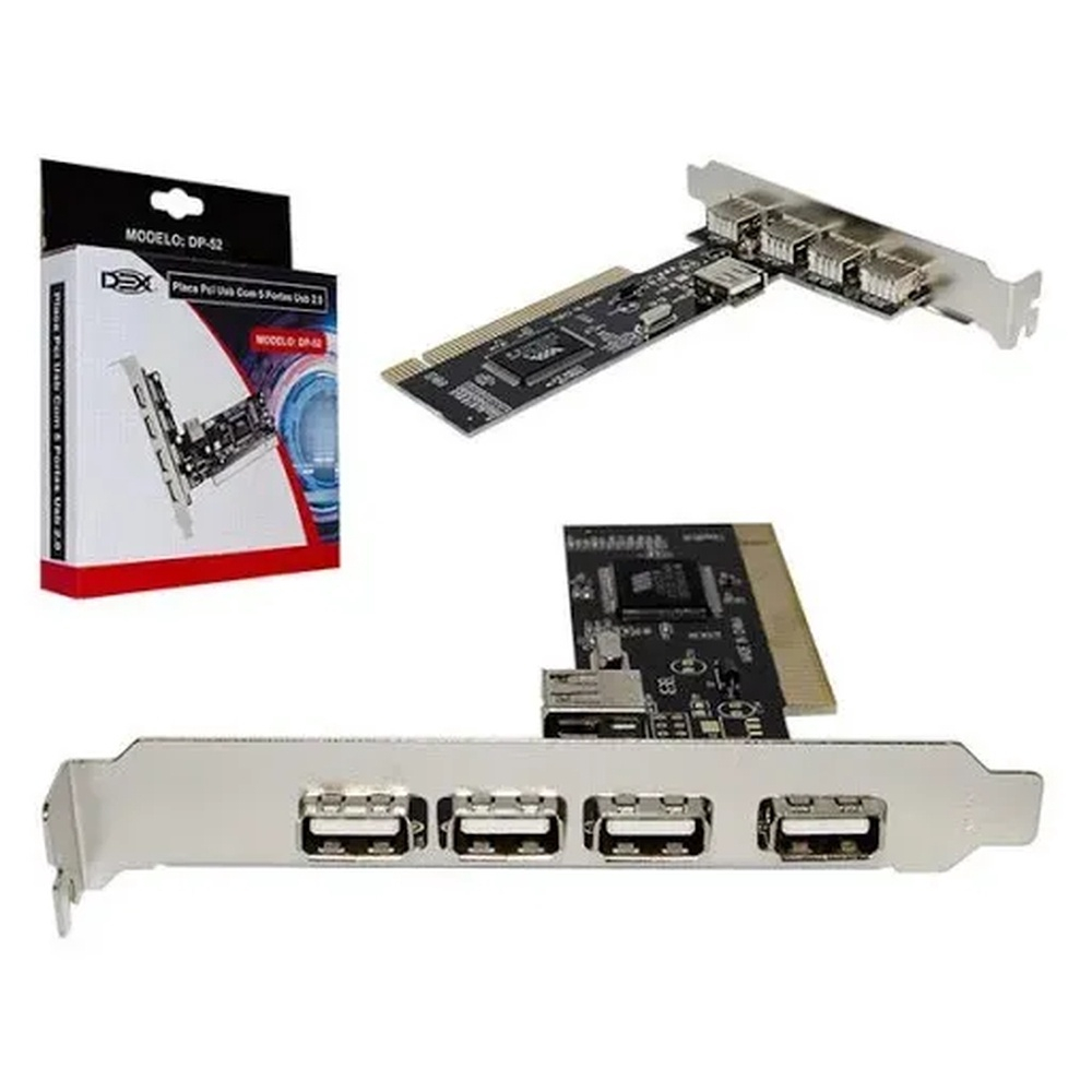 DEX - PLACA PCI 5 PORTAS USB 2.0 Dp-52