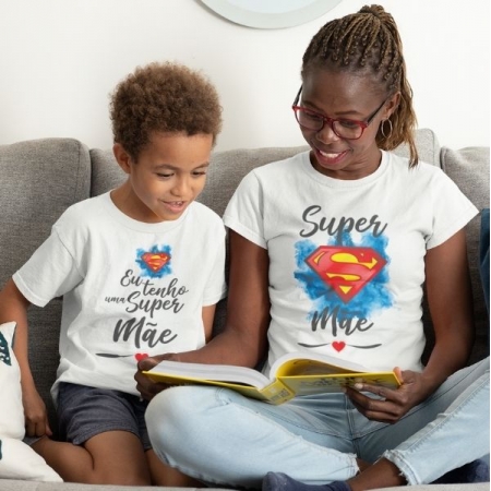 Camisetas para Mães e Filho - Super Mãe