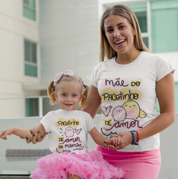 Camisetas para Mães e Filha - Mãe e filha pacotinho