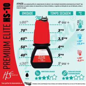 Cola alongamento cílios Premium Elite+ Glue Hs-10 5ml