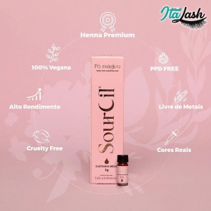 Henna Sourcil 3g Premium com fixador 10ml para sobrancelhas