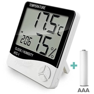 Termo Higrômetro Medidor Digital Temperatura Umidade Relógio
