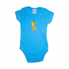 Body Bebê Girafa  Azul