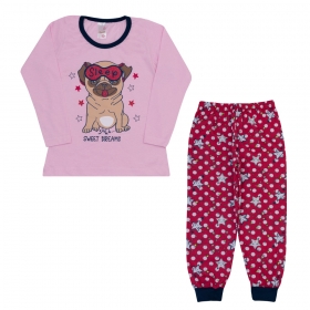 Pijama Infantil Dog Rosa