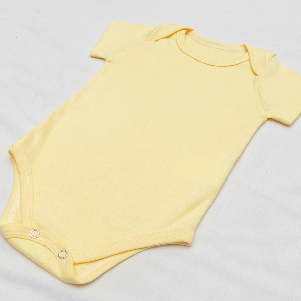 Body Bebê  Liso Amarelo - Jeito Infantil