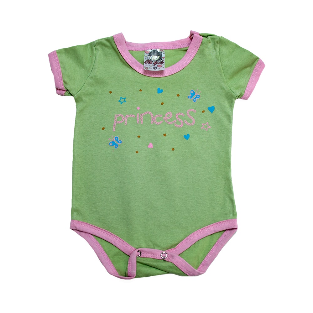 Body Bebê Princess  Verde  - Jeito Infantil