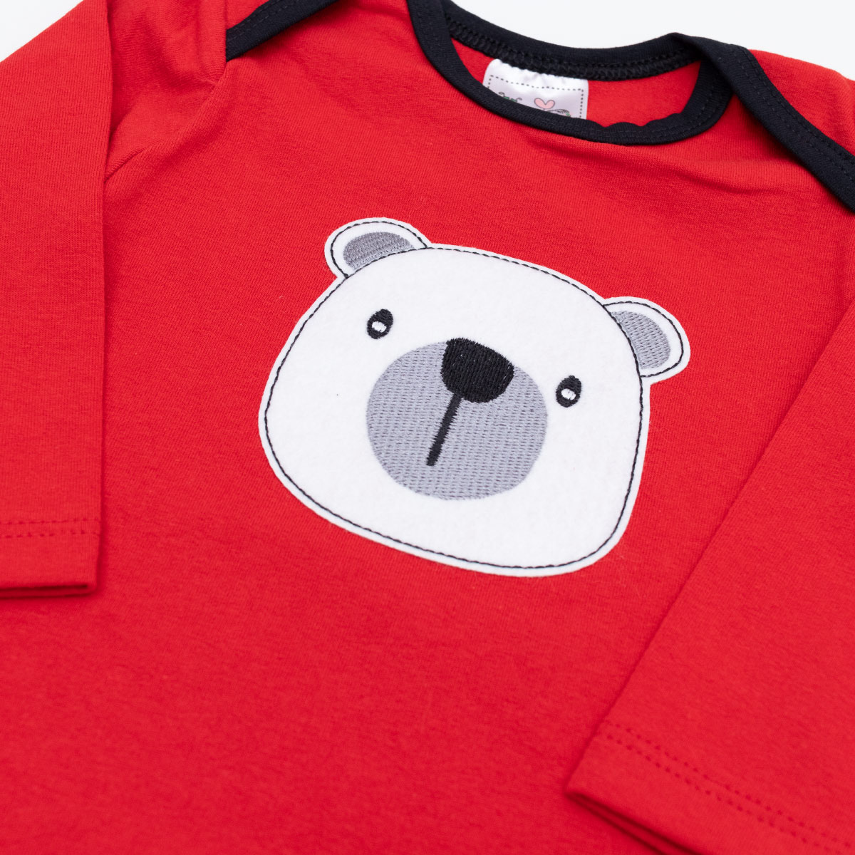 Body Bebê  Urso Vermelho  - Jeito Infantil