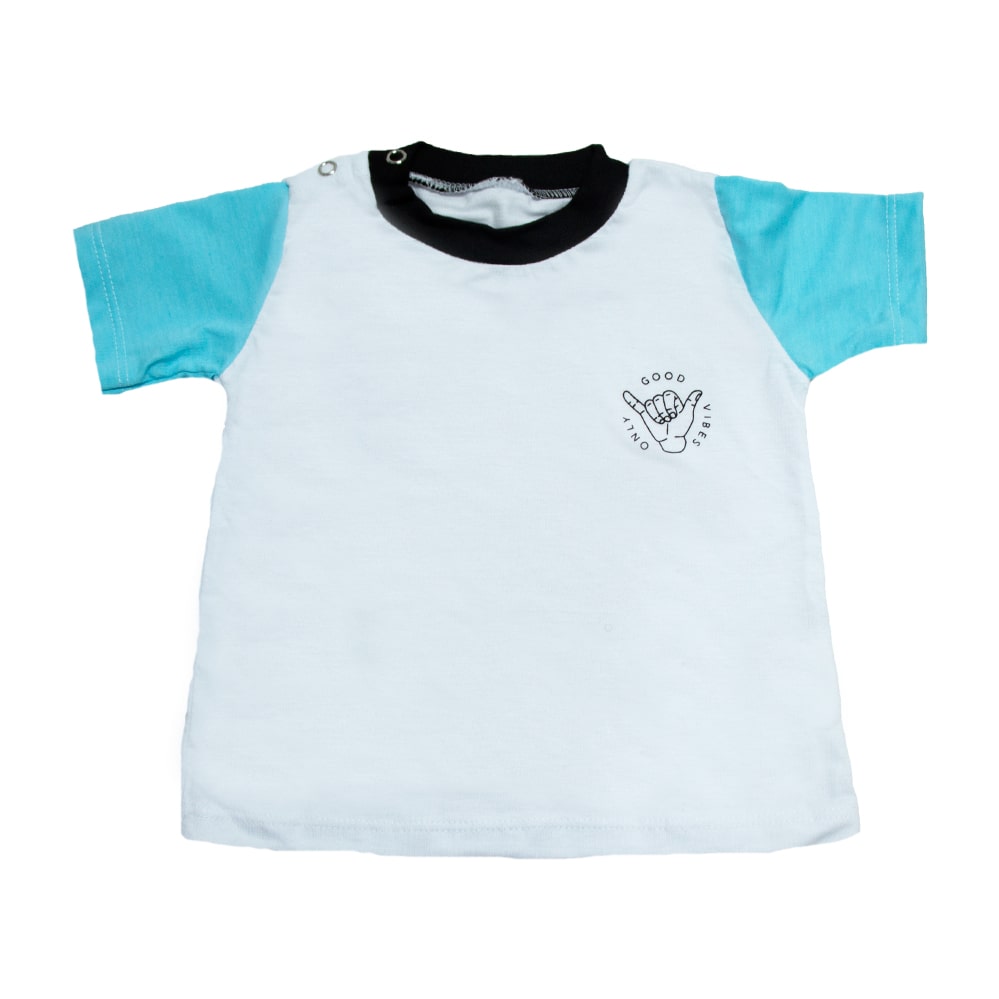 Camiseta Bebê Good Vibes Branca  - Jeito Infantil